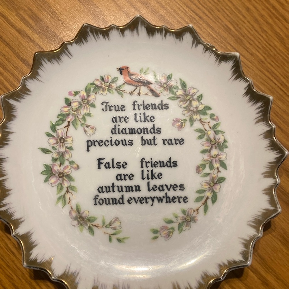 Vintage collectible friendship plate